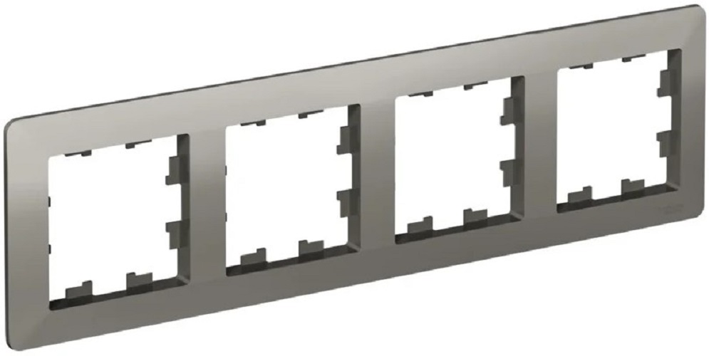 

Рамка четверная Systeme Electric ATN220904 ATLASDESIGN AIR СТАЛЬ/дымчатый черный, ATN220904