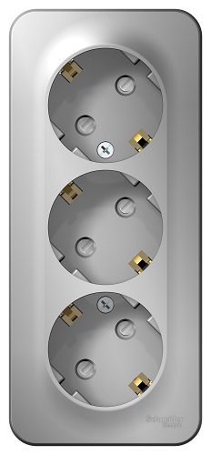 

Розетка Schneider Electric BLNRA011313 3-я с/з со шторками 16А, 250В, изолир. пластина Алюминий наруж, BLNRA011313