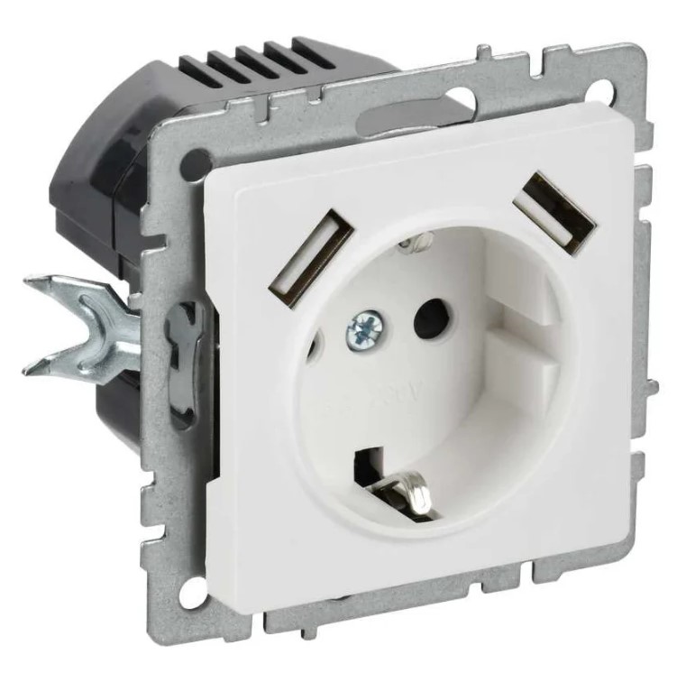 

Розетка с заземлением IEK BR-R11-16-K91 BRITE без защитных шторок 16А РС11-1-0-БрАБ арктический белый, BR-R11-16-K91