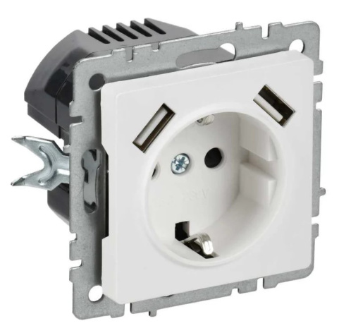 Изображение товара IEK BR-R11-16-K91 розетка с заземлением, IP20, 3 гнезда, арктический белый