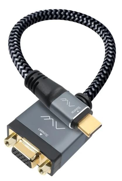 

Адаптер Caweon AK-20CM USB-C(M) - VGA(F), VISARIO, 20см, серый, AK-20CM