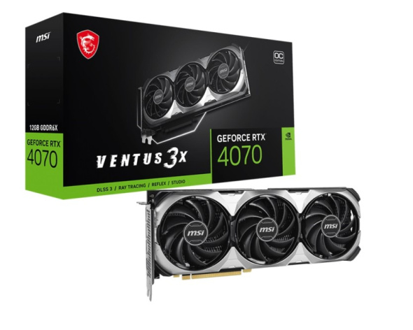 Изображение товара MSI GeForce RTX 4070 VENTUS 3X E 12G OC - игровая видеокарта высокая производительность