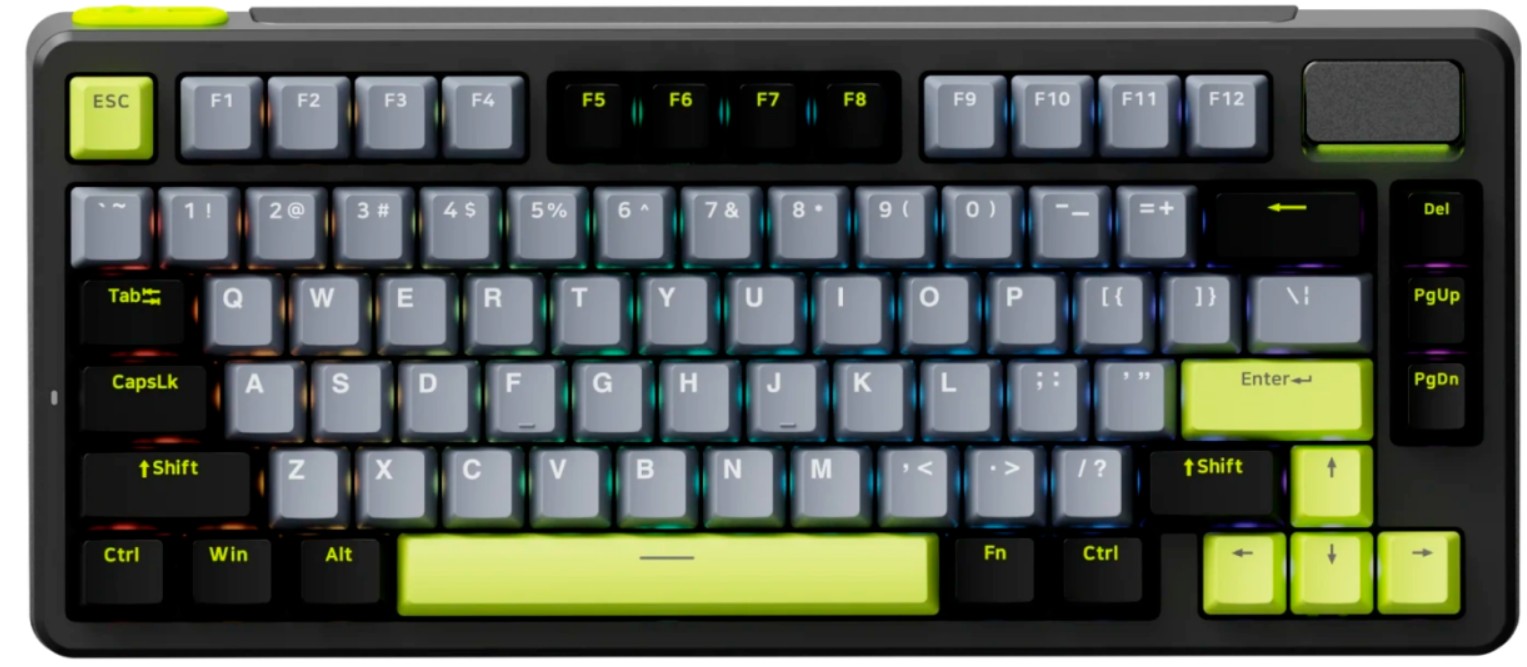 

Клавиатура Rapoo V700DIY-75 игровая механическая проводная/беспроводная чер/сер/зел (10369), V700DIY-75