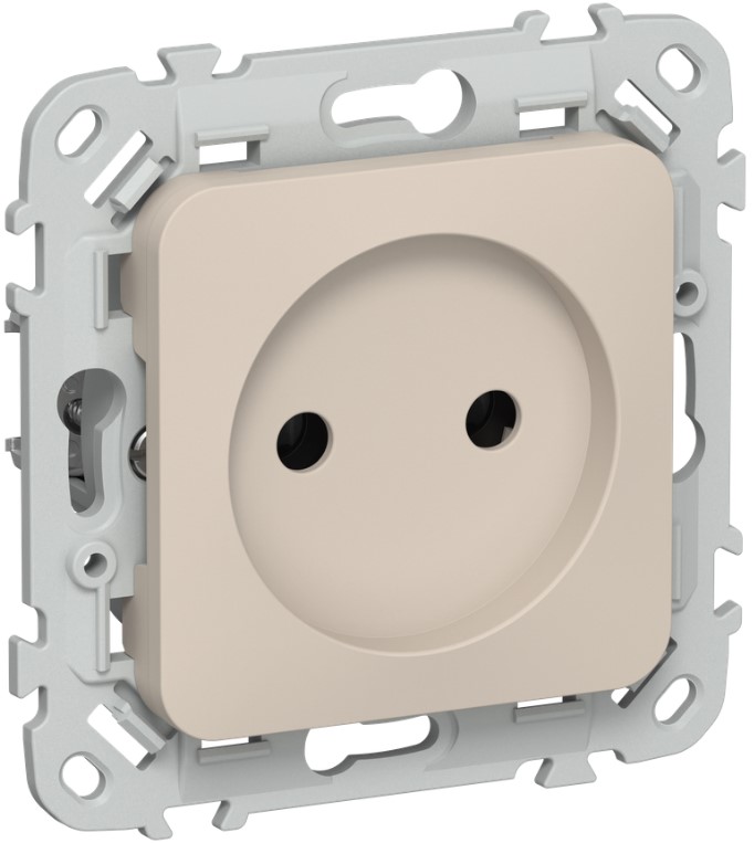 

Розетка без заземления IEK FI-R10-10-1-K88 FLITE без защитных шторок безвинтовое крепление 10А РС01-1-ФлЛ льняной, FI-R10-10-1-K88