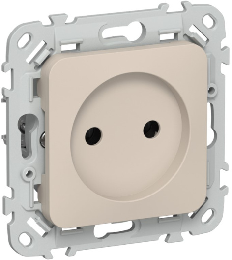 Изображение товара Розетка IEK FI-R10-10-1-K88 Льняной Встраиваемая без заземления с тонкими рамками