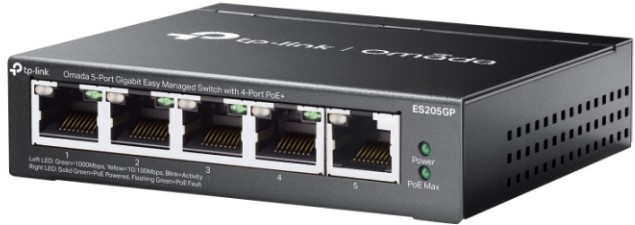 

Коммутатор управляемый TP-LINK Omada ES205GP 5-Port Gigabit 4-Port PoE+, Omada