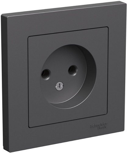 

Розетка без заземления Systeme Electric ATN001440 AtlasDesign 16А, в сборе, базальт, ATN001440