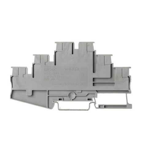 Изображение товара Клемма DKC VPR-2.5-3L-PV-GY трехуровневая с Push-in зажимом для 6 проводов