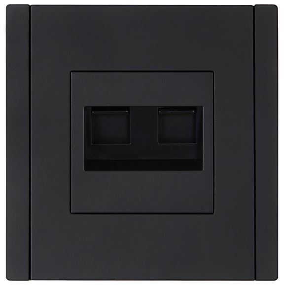 

Розетка компьютерная двойная IEK FP-K20-2-K02 FORTE&PIANO RJ45 кат.6 FP134 черный, FP-K20-2-K02