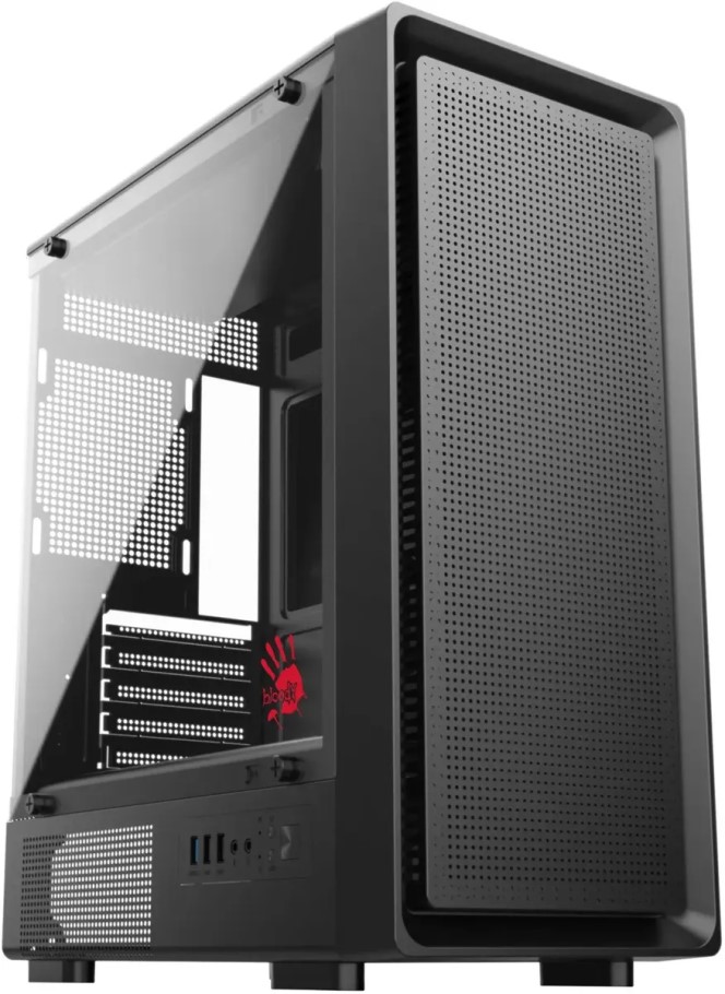 

Корпус mATX Bloody BD-CC118-BK без БП, боковая панель из закалённого стекла, 2*USB 2.0 USB 3.0, BD-CC118-BK