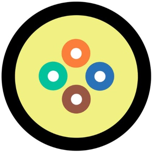 

Кабель волоконно-оптический 62,5/125, 4 волокна TELCORD FK-D-IN/OUT-62-4-HFFR-BK распределительный (Distribution), универсальный (IN/OUT), MM (OM1), H, FK-D-IN/OUT-62-4-HFFR-BK