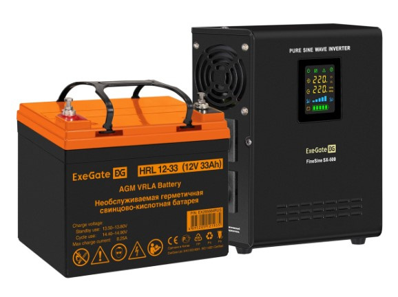 Изображение товара ИБП Exegate FineSine SX-500.LCD.AVR.2SH мощность 500 ВА с дисплеем