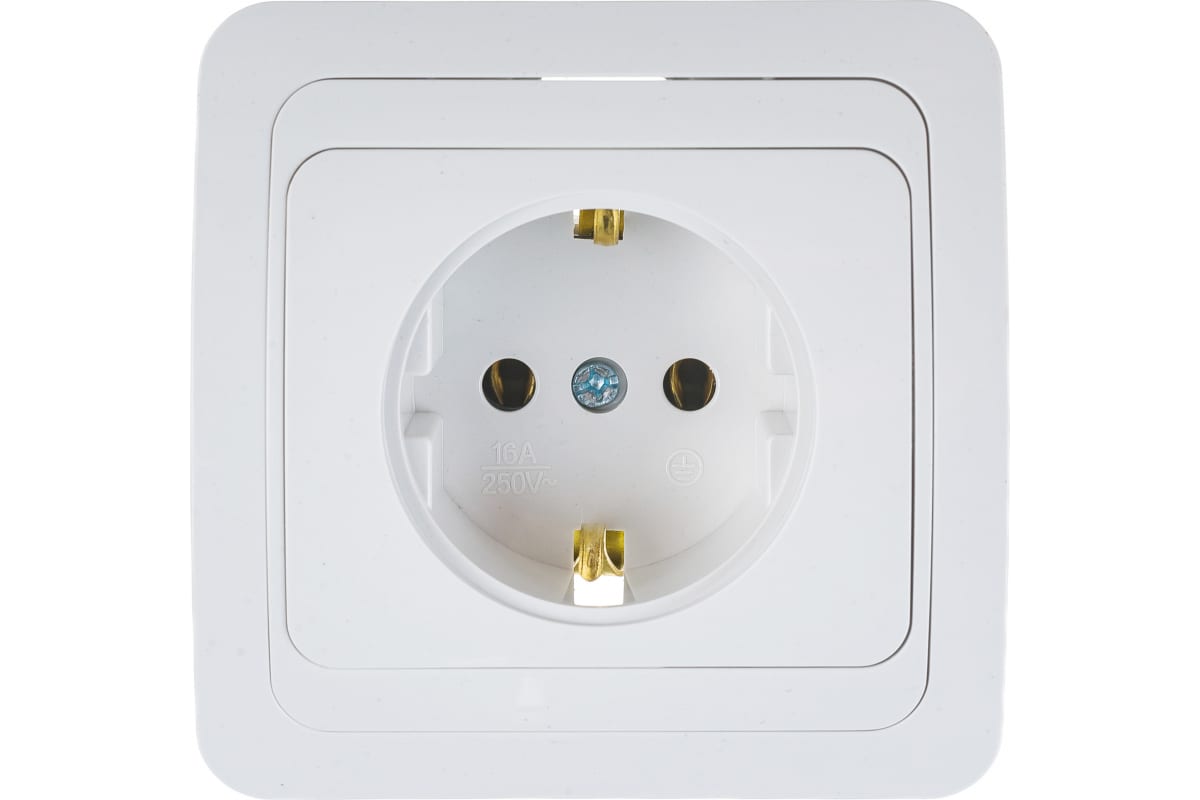 

Розетка IN HOME 4680005959907 CLASSICO 1-м с заземл. 2028 бел., 4680005959907