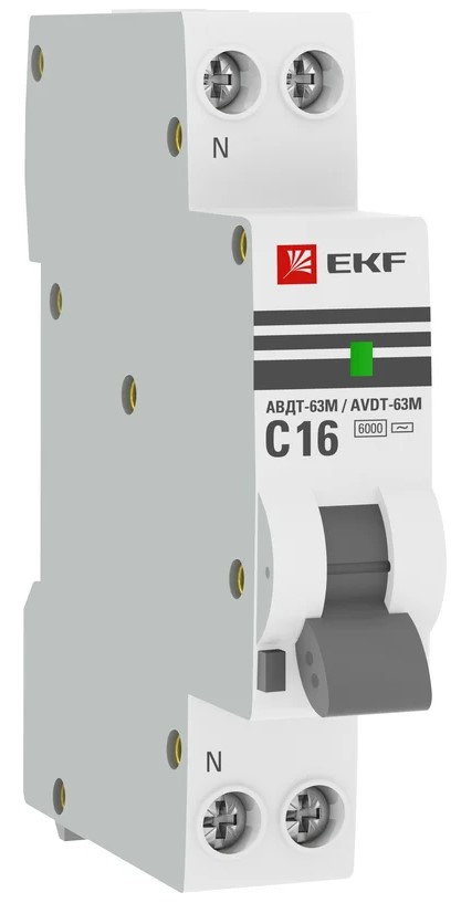 

Автоматический выключатель дифф. тока (АВДТ) EKF DA63M-20-30 1мод. С 20А 30mA тип А 6кА АВДТ-63М (электрон.) PROxima, DA63M-20-30