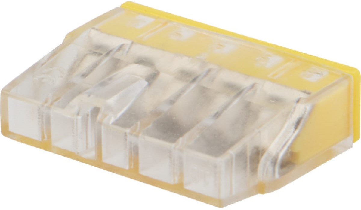 

Клемма Rexant 07-3214 экспресс СМК 2273-205, 5-проводная 0.5-2.5 мм2, прозрачная, 07-3214