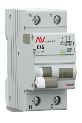 Изображение товара Автомат EKF rcbo10-1pn-16C-300-a-av дифференциального тока
