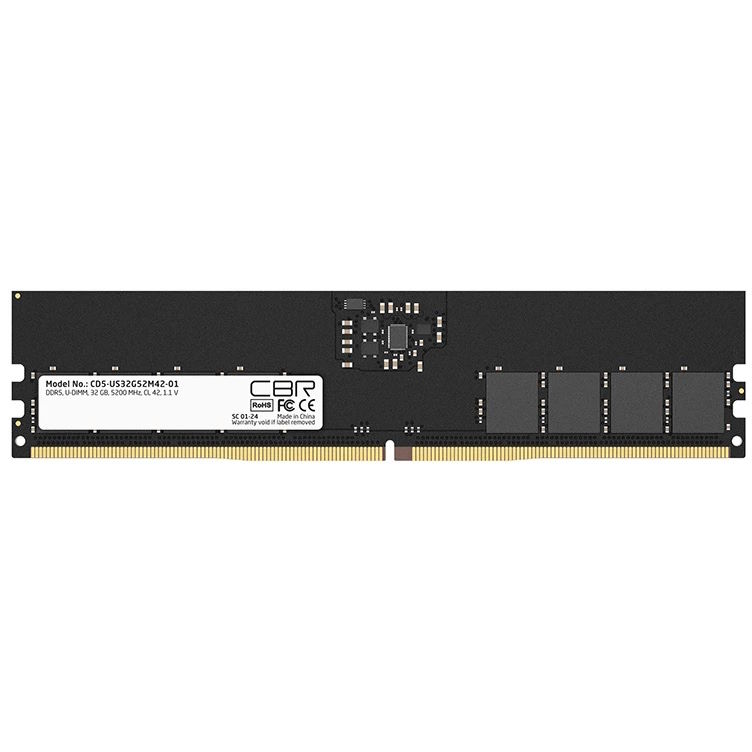 

Модуль памяти DDR5 32GB CBR CD5-US32G52M42-01 PC5-41600 5200MHz CL42 1.1V, CD5-US32G52M42-01