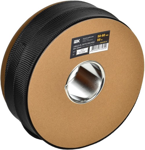 

Оплетка кабельная IEK UBS10-PL-5075-050-K02 50-60мм полиэстер 50м черная, UBS10-PL-5075-050-K02