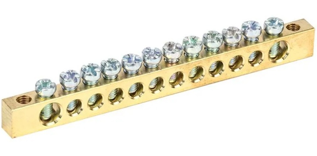 

Шина Rexant 11-2368 PEN «земля-ноль» 6х9 мм 12/2 (12 групп/крепеж по краям), 11-2368