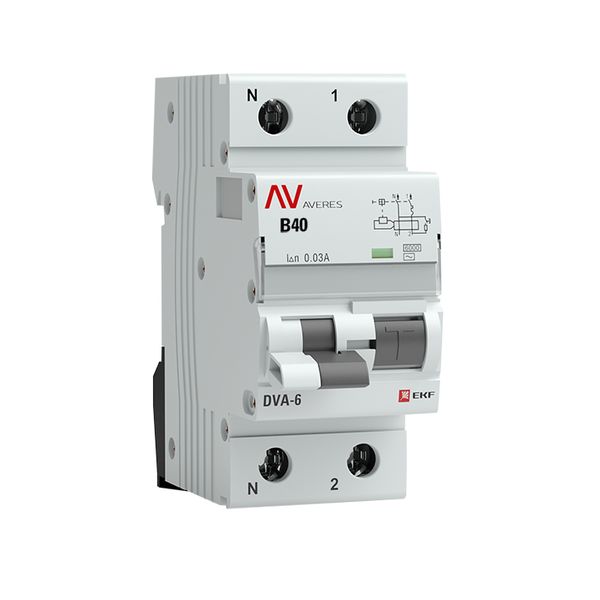 

Автомат дифференциальный EKF rcbo6-1pn-40C-30-ac-av DVA-6 1P+N 40А (C) 30мА (AC) 6кА AVERES, rcbo6-1pn-40C-30-ac-av