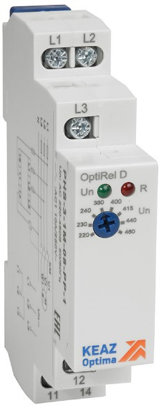 Изображение товара Реле контроля фаз КЭАЗ 332001 3ФАЗЫ 460В 10А DIN-рейка