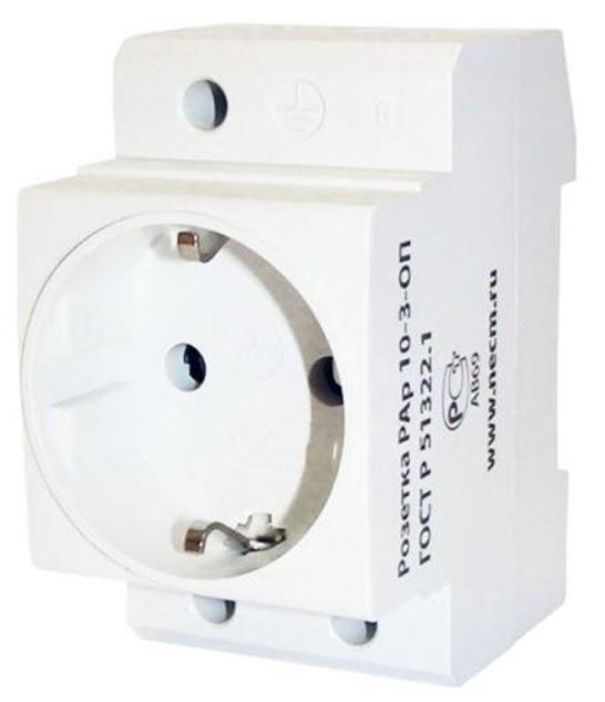 

Розетка силовая на DIN-рейку TDM SQ0209-0001 с заземляющим контактом РАр10-3-ОП Shuko, SQ0209-0001