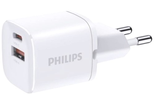

Зарядное устройство сетевое Philips DLP2561DW/97 PD33W + кабель USB C - USB C белое, DLP2561DW/97