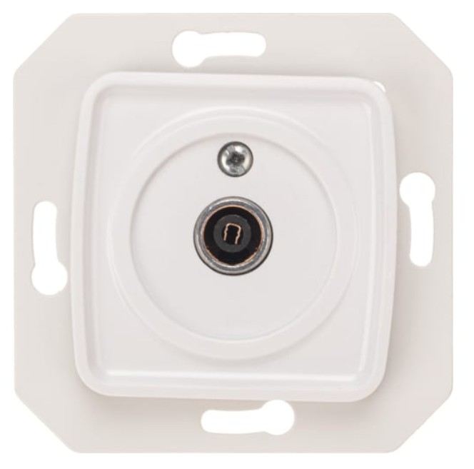 

Розетка KRANZ KR-78-0221 DEA TV проходная с/у мех. белая, KR-78-0221
