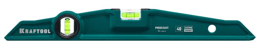 

Уровень Kraftool Procast 34717-040 Kraftool литой, 2 ампулы, 0,5мм./м, 400мм., Procast