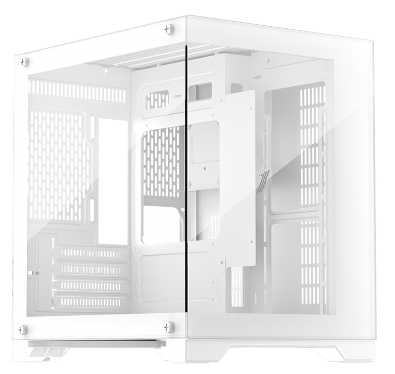 

Корпус mATX 1STPLAYER MEGAVIEW MV5-T MV5-TP-WH белый, без БП, боковая и передняя панель из закаленного стекла, 2*USB 3.0, audio, MEGAVIEW MV5-T