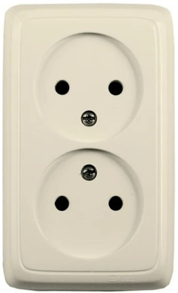 Изображение товара Розетка без заземления HEGEL РА16-143-01 белая для внутренней электропроводки