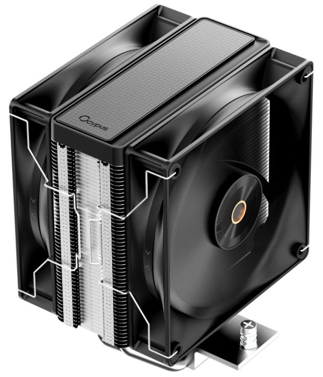 

Кулер Ocypus Delta A40 Elite BK Dual Fan LGA115x/1200/1700/1851/AM4/AM5 (2*120mm, 500-2000rpm, 29dBa), Delta A40 Elite BK Dual Fan