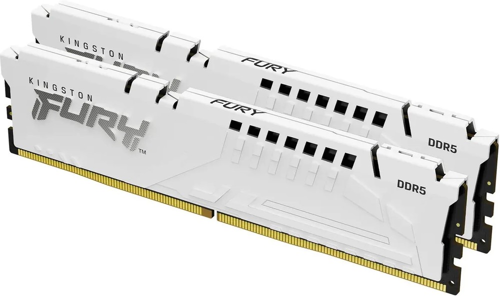 

Модуль памяти DDR5 32GB (2*16GB) Kingston FURY KF568C34BWEK2-32 Beast White, 6800MHz CL34 1.4V, EXPO Ret, KF568C34BWEK2-32
