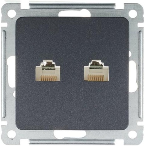 

Розетка компьютерная HEGEL РСКК-440-08 Мастер механизм черн., РСКК-440-08