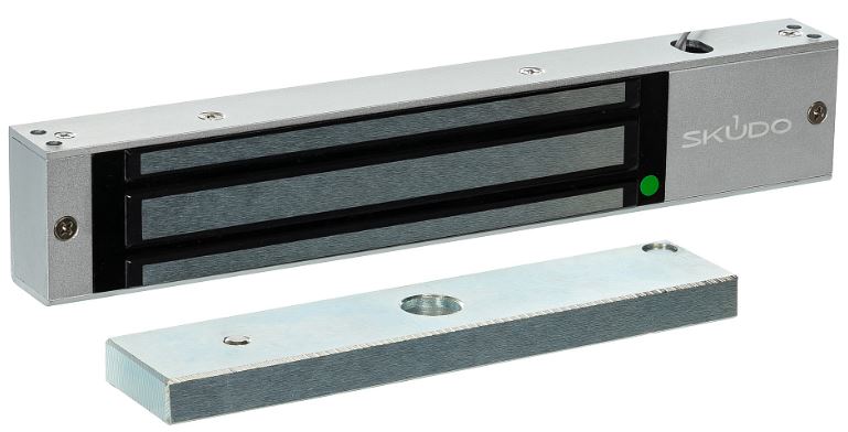 Замок электромагнитный Skudo SK-EL280A-W влагозащищенный IP67, 12В/24В DC не более 500мА (12В)/250мА (24В), усилие 280-300 кг. Планка в комплекте.