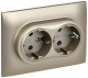 фото Розетка двухместная с заземлением в сборе IEK SK-R24-16-K37-F