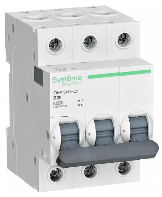 

Автоматический выключатель Systeme Electric C9F14320 City9 Set B 20А 3P 4.5kA 400В, C9F14320