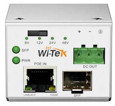 

Медиаконвертер Wi-Tek WI-RSC302PD Gigabit Ethernet 1000BaseTX (PoE-вх) в 1000BaseSFP, WI-RSC302PD
