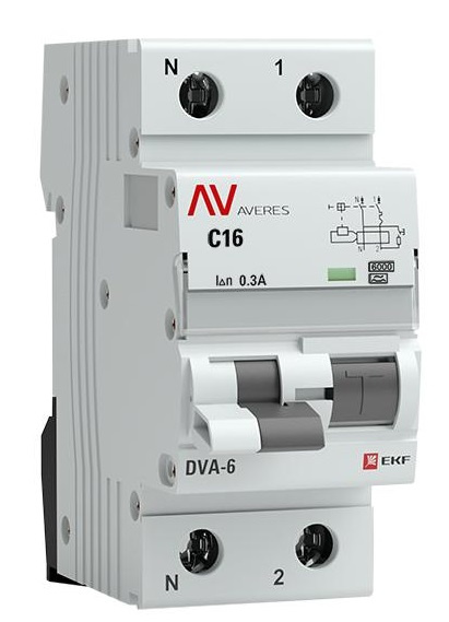 фото Автомат дифференциальный EKF rcbo6-1pn-16C-300-a-av в Челябинске