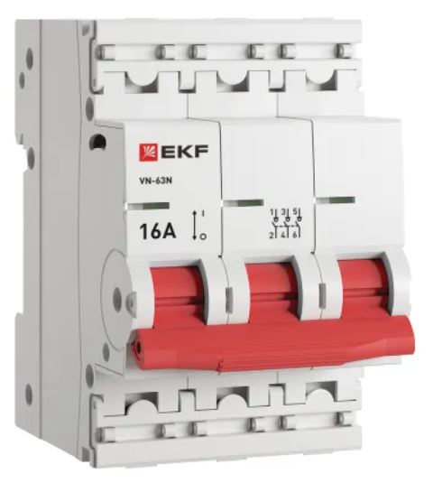 

Рубильник EKF S63316 3P 16А ВН-63N PROxima, S63316