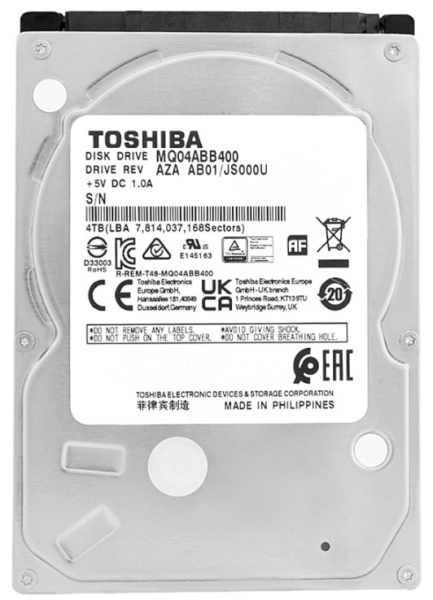 Изображение товара Жесткий диск Toshiba MQ04ABB400 4 ТБ 2.5" SATA NAS