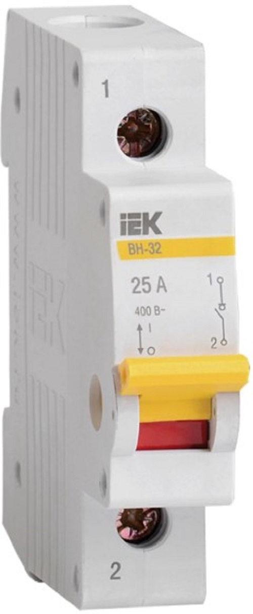 

Выключатель нагрузки IEK MNV10-1-025 (мини-рубильник) ВН-32 1P 25А, MNV10-1-025