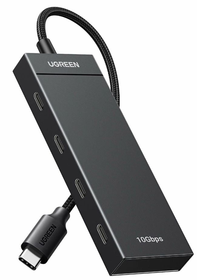 

Концентратор UGREEN CM806 USB-C to 4xUSB-C HUB without PD, цвет: черный, CM806