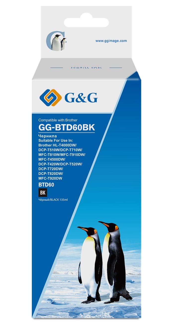

Чернила G&G GG-BTD60BK ДЛЯ BROTHER HL-T4000DW, DCP-T510W, DCP-T710W, MFC-T810W, MFC-T910DW, MFC-T4500DW, DCP-T420W, DCP-T520W, DCP-T720DW, DCP-T820DW,, GG-BTD60BK