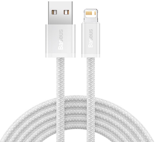 

Кабель интерфейсный Baseus CALD000502 USB Type A - Lightning 2.4A 2m white, CALD000502