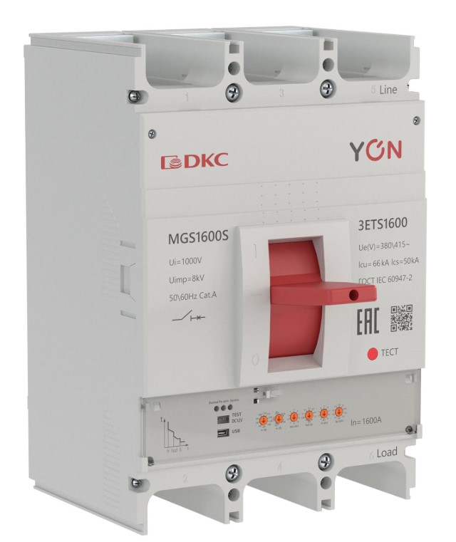 

Автоматический выключатель DKC MGS1600S-3ETS1600 YON MGS1600S 3P 640-1600A 66kA с электронным расцепителем ETS, MGS1600S-3ETS1600