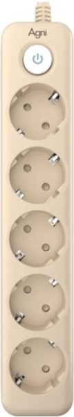 

Сетевой фильтр AGNI TP-FD5E-2m-ivory плоский 5 розеток, 2 метра, слоновая кость, TP-FD5E-2m-ivory