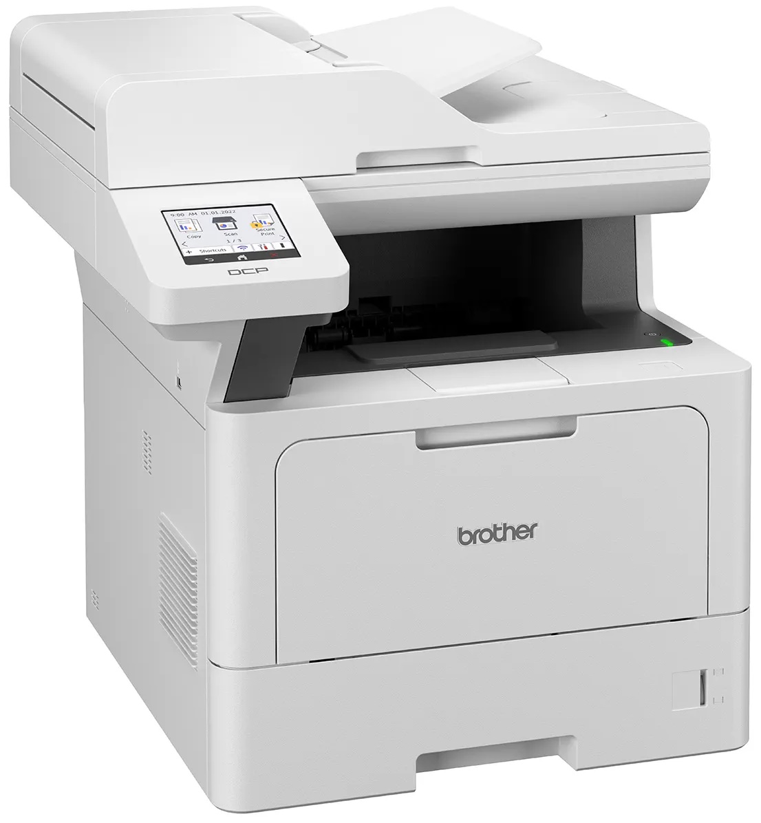 

МФУ лазерное черно-белое Brother DCP-L5510DW A4, 48стр/мин, 512Мб, PCL, дуплекс, ADF50, GigaLAN, WiFi, 1 лоток на 250л, стартовый картридж 3000стр., DCP-L5510DW