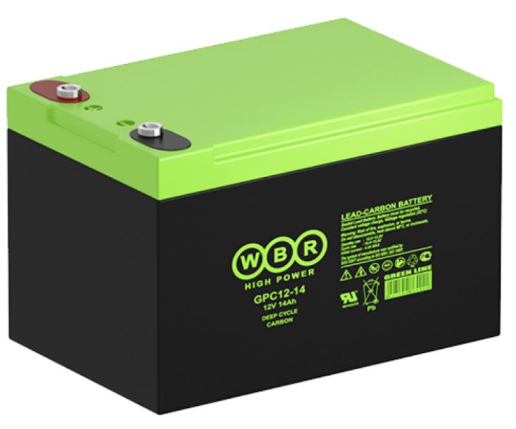 

Аккумулятор WBR GPC12-14 тяговый с карбоном, 14Ач, 12В, GPC12-14