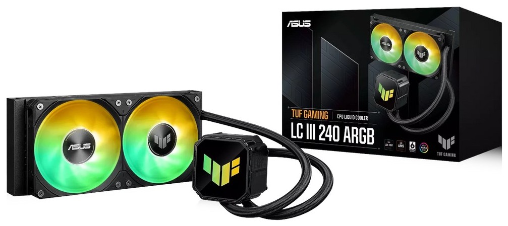 

Система охлаждения жидкостная ASUS TUF GAMING LC III 240 ARGB 90RC01J1-B0EAY0 LGA115x/1200/1700/1851/AM4/AM5 (2*120mm, 650-2600rpm, 90.78CFM, 37.4dBa), TUF GAMING LC III 240 ARGB